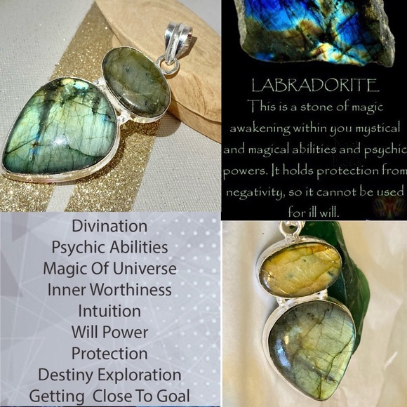 Glowing Labradorite Gemstone Handmade Pendant Necklace - Picture 1 of 7